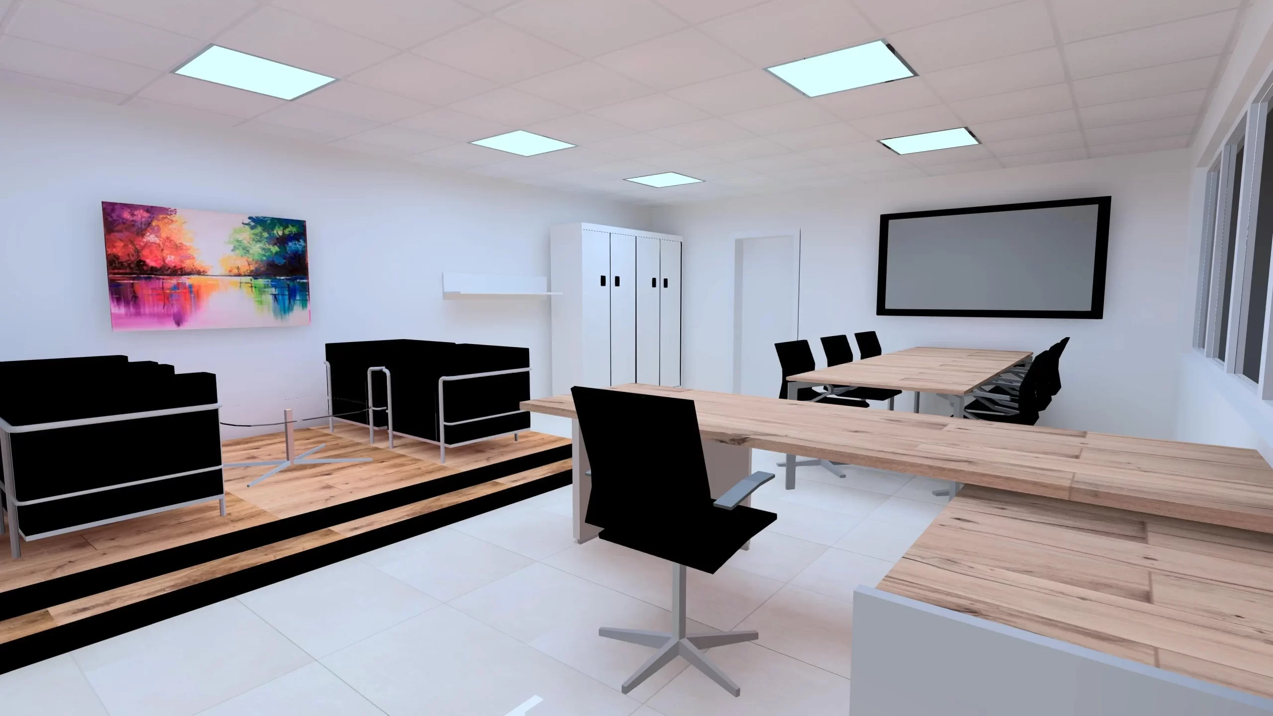 office with led panels