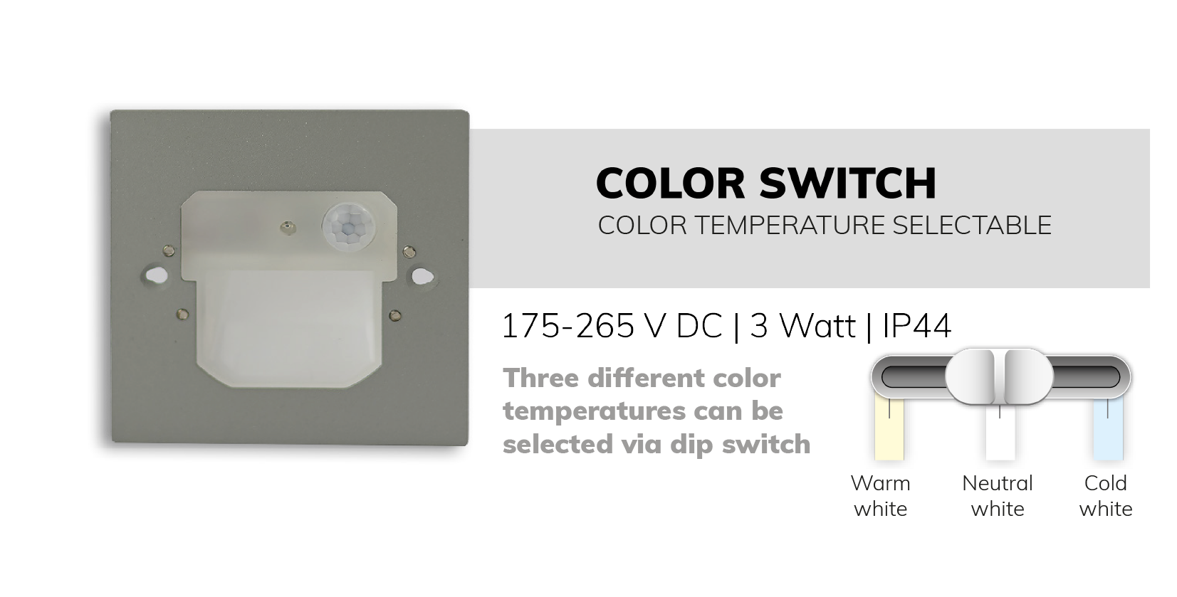 wandeinbauleuchte color switch
