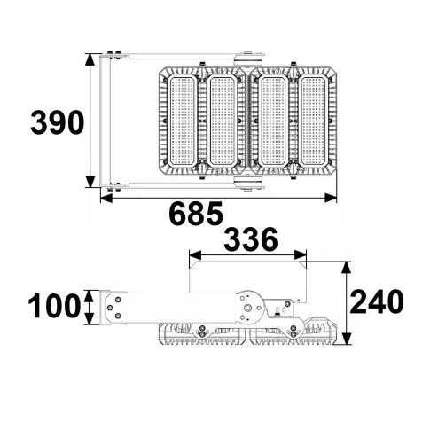 lichtanlagen led flutlicht 450w abmessung