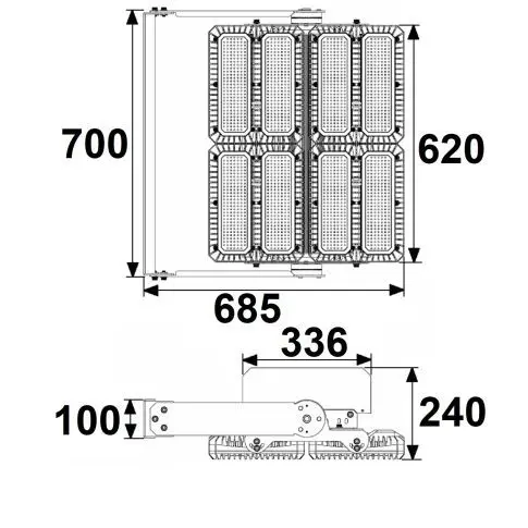 lichtanlagen led flutlicht 900w abmessung