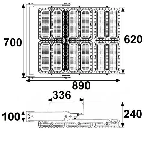 lichtanlagen led flutlicht 900w abmessung